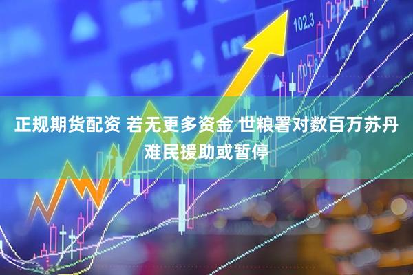 正规期货配资 若无更多资金 世粮署对数百万苏丹难民援助或暂停